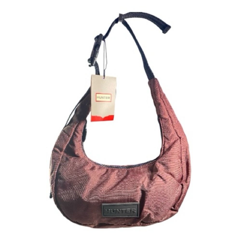New Hunter Mini Luna Shoulder Bag  Nylon Burgundy/Black Lightweight Crescent